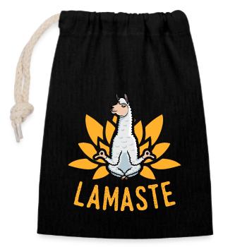 Lamaste Lama - Sac cadeau en coton avec cordon (14 x 20 cm) - noir - Devant
