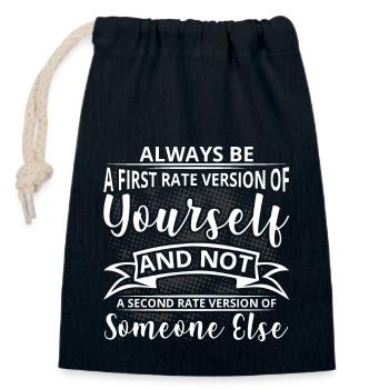 Funny sayings - Closable cotton gift bag (14x20cm) - navy - Front