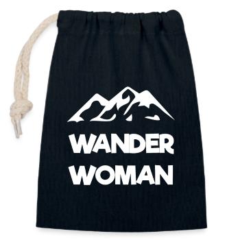 Wander Woman - Sac cadeau en coton avec cordon (14 x 20 cm) - bleu marine - Devant