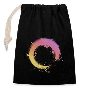 Cercle zen - Sac cadeau en coton avec cordon (14 x 20 cm) - noir - Devant