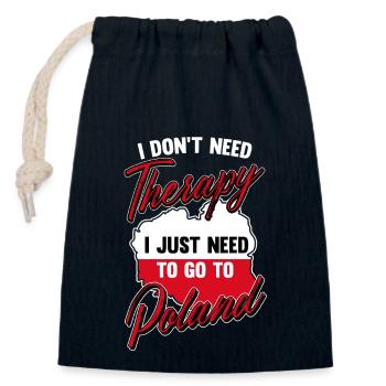 Poland Therapy Polish Polska Pole Gift Idea - Closable cotton gift bag (14x20cm) - navy - Front