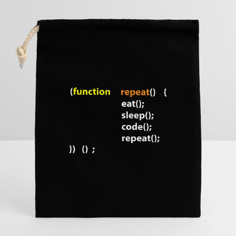 Code Eat Sleep Repeat Hacker IT Geschenk Verschließbarer Geschenkbeutel aus Baumwolle (14x20cm)