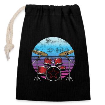 Schlagzeuger Schlagzeug Drummer Drum Sticks Musik - Verschließbarer Geschenkbeutel aus Baumwolle (14x20cm) - Schwarz - Vorne