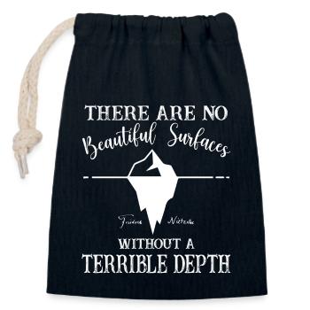 Terrible Depth | Nietzsche - Closable cotton gift bag (14x20cm) - navy - Front