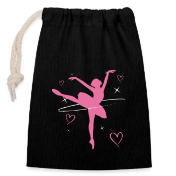 Ballet dancer | Dancing ballerina hobby gift - Closable cotton gift bag (14x20cm) - black - Front