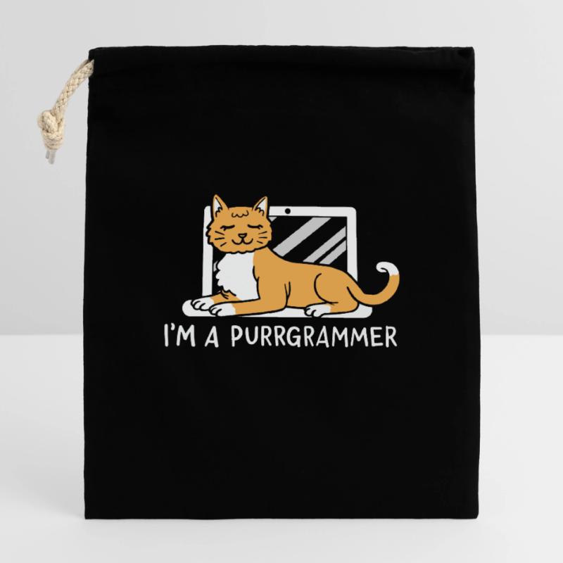 I'm A Purrgrammer For Computer Programmer Closable cotton gift bag (14x20cm)