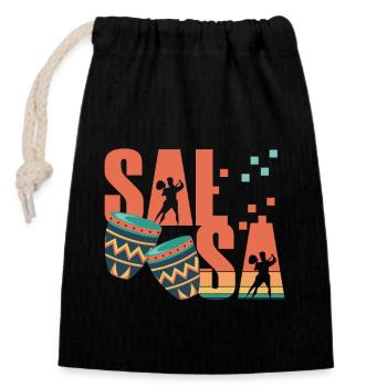 Salsa, Salsa tanzen, dance - Sac cadeau en coton avec cordon (14 x 20 cm) - noir - Devant