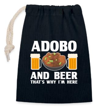 Adobo filipino philippines asia manila pinoy - Closable cotton gift bag (14x20cm) - navy - Front