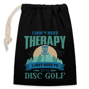 Frisbee Golf, Frisbee Golf Golf, Disque - Sac cadeau en coton avec cordon (14 x 20 cm) - noir - Devant