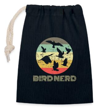 Bird nerd bird bird watcher ornithologist - Closable cotton gift bag (14x20cm) - navy - Front