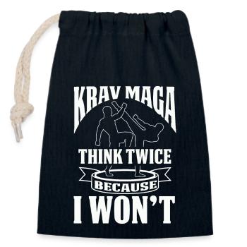 Krava Maga Kämpfer Kämpferin Selbstverteidigung - Verschließbarer Geschenkbeutel aus Baumwolle (14x20cm) - Navy - Vorne