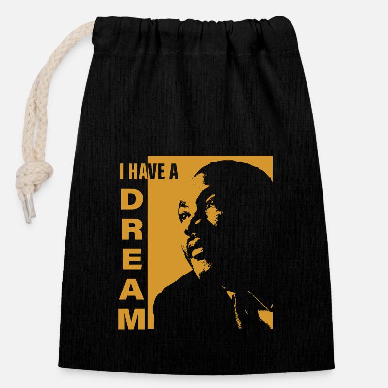 luther, luther Martin Luther King, Dream - Verschließbarer Geschenkbeutel aus Baumwolle (14x20cm) - Schwarz