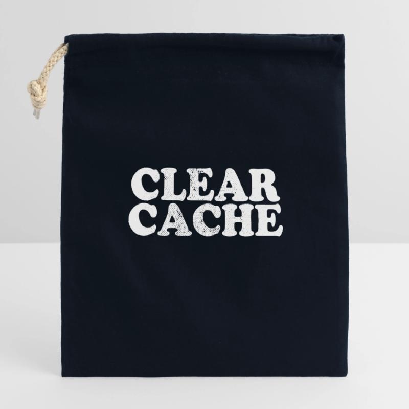 Clear Cache Programmierer Nerd Geek Geschenk Cache Verschließbarer Geschenkbeutel aus Baumwolle (14x20cm)