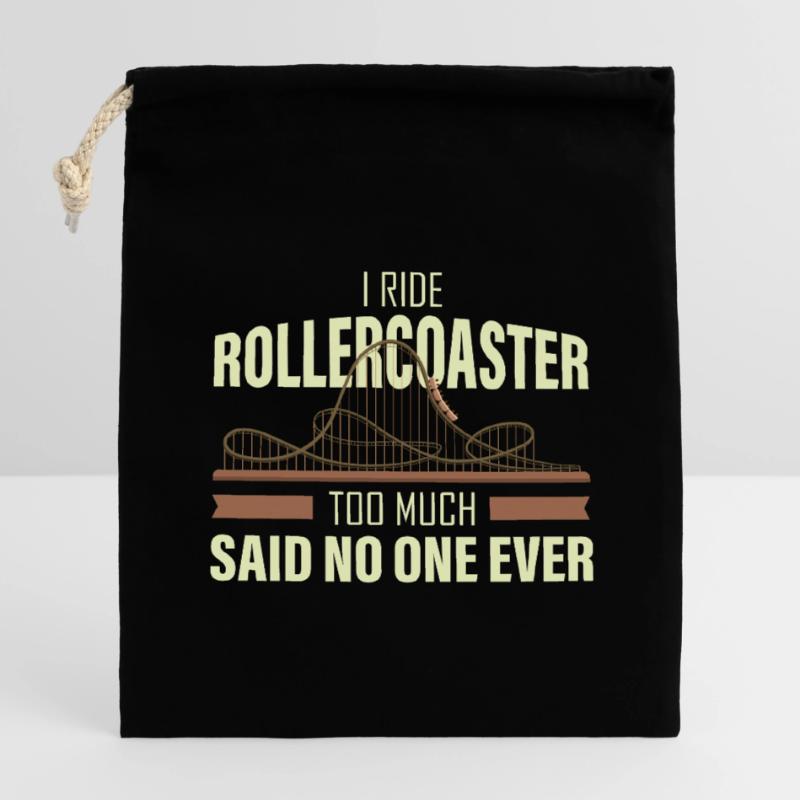 Roller coaster, roller coaster frisson, cri Sac cadeau en coton avec cordon (14 x 20 cm)