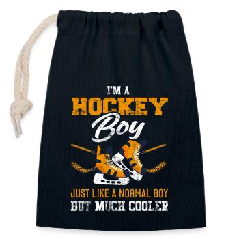 Hockey boy - Closable cotton gift bag (14x20cm) - navy - Front