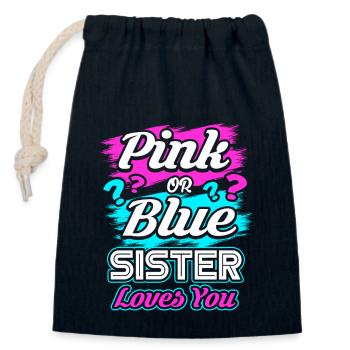 Pregnancy sister - Closable cotton gift bag (14x20cm) - navy - Front