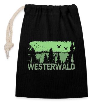 Westerwald - Verschließbarer Geschenkbeutel aus Baumwolle (14x20cm) - Schwarz - Vorne