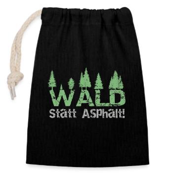 Forest instead of asphalt - Closable cotton gift bag (14x20cm) - black - Front