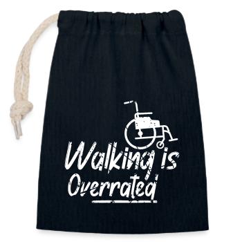 Rollstuhl Humor Behinderung Handicap - Verschließbarer Geschenkbeutel aus Baumwolle (14x20cm) - Navy - Vorne