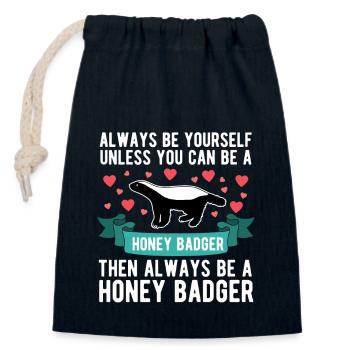 Honey Badger Honig Dachs Tier Tierschutz Marder - Verschließbarer Geschenkbeutel aus Baumwolle (14x20cm) - Navy - Vorne