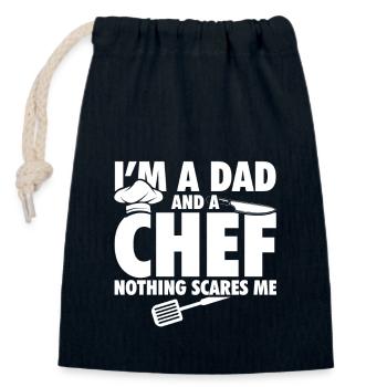 Cook dad | Cooking Chef Hobby Chef Gifts - Closable cotton gift bag (14x20cm) - navy - Front