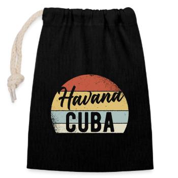Havana Cuba - Sac cadeau en coton avec cordon (14 x 20 cm) - noir - Devant