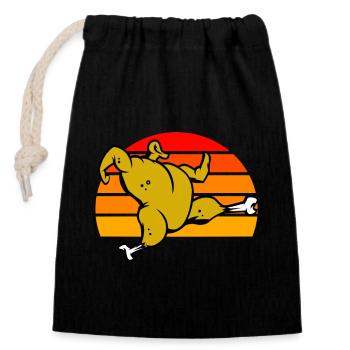 Roast Chicken Sunset - Closable cotton gift bag (14x20cm) - black - Front