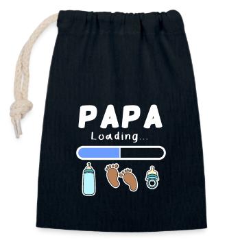 futur père - papa est chargé - Sac cadeau en coton avec cordon (14 x 20 cm) - bleu marine - Devant
