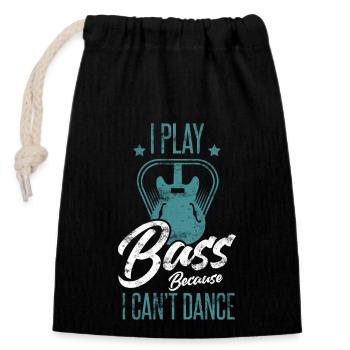 Bass player vintage - Closable cotton gift bag (14x20cm) - black - Front