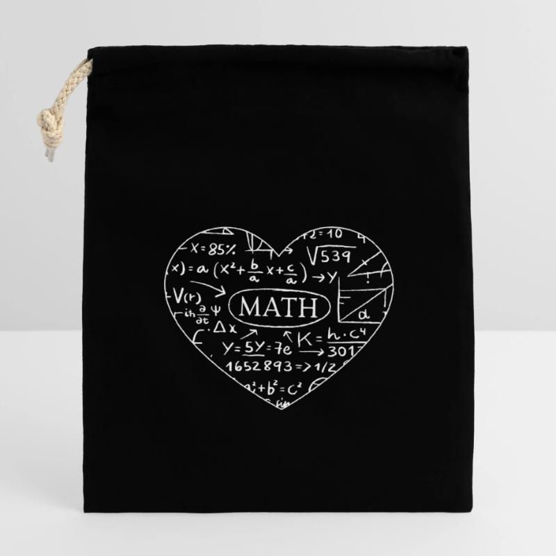 Math maths aiment les mathématiciens Sac cadeau en coton avec cordon (14 x 20 cm)