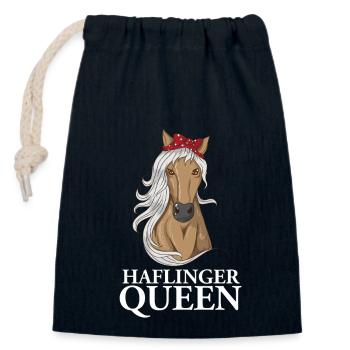 Rider Haflinger Queen Horse Vêtements équestres disant - Sac cadeau en coton avec cordon (14 x 20 cm) - bleu marine - Devant