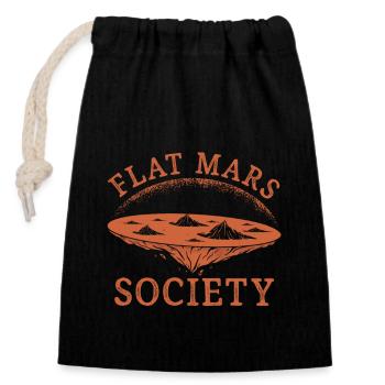 Flat Mars Society - Verschließbarer Geschenkbeutel aus Baumwolle (14x20cm) - Schwarz - Vorne