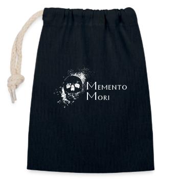 Mortality - Memento Mori - Closable cotton gift bag (14x20cm) - navy - Front