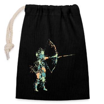 archery - Closable cotton gift bag (14x20cm) - black - Front