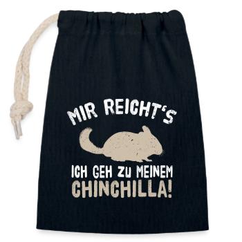 Chinchilla - Verschließbarer Geschenkbeutel aus Baumwolle (14x20cm) - Navy - Vorne