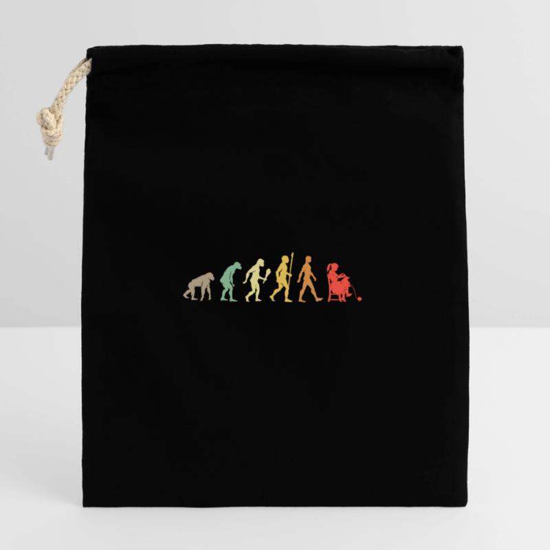 Vintage Stricken Evolution Häkeln Geschenkidee Verschließbarer Geschenkbeutel aus Baumwolle (14x20cm)