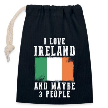 Ireland flag Irish Irish funny sayings - Closable cotton gift bag (14x20cm) - navy - Front