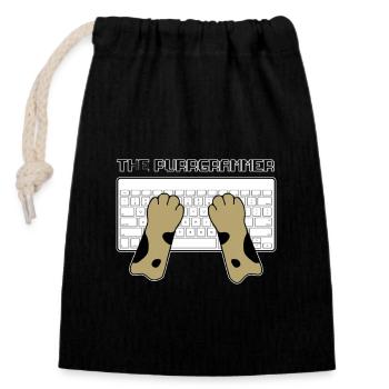 Siam Katze Kätzchen Programmierer Nerd Geschenk - Verschließbarer Geschenkbeutel aus Baumwolle (14x20cm) - Schwarz - Vorne