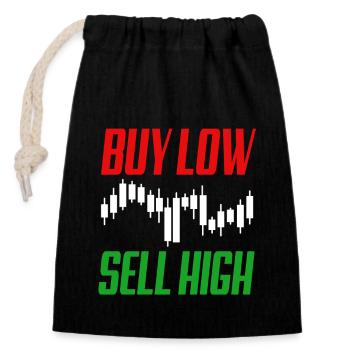 Börse Währung Wall Street Trader Forex - Verschließbarer Geschenkbeutel aus Baumwolle (14x20cm) - Schwarz - Vorne