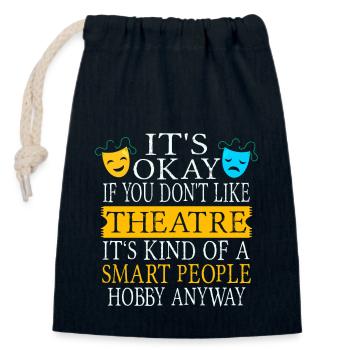 Théâtre drôle - Sac cadeau en coton avec cordon (14 x 20 cm) - bleu marine - Devant