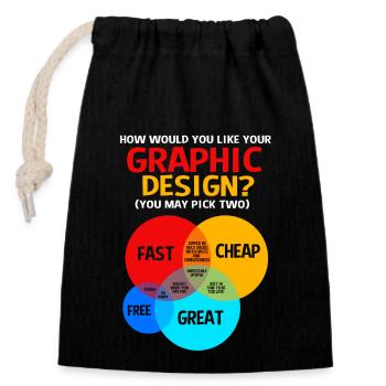Designerin Grafiker Grafik Designer Künstler - Verschließbarer Geschenkbeutel aus Baumwolle (14x20cm) - Schwarz - Vorne