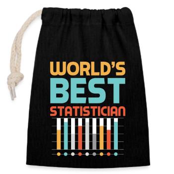 Statistics Statistician Mathematician Mathematics - Closable cotton gift bag (14x20cm) - black - Front