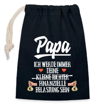 Papa kleine Tochter finanzielle Belastung - Verschließbarer Geschenkbeutel aus Baumwolle (14x20cm) - Navy - Vorne