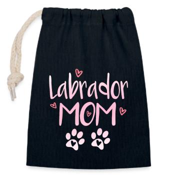 Labrador Mama - Verschließbarer Geschenkbeutel aus Baumwolle (14x20cm) - Navy - Vorne