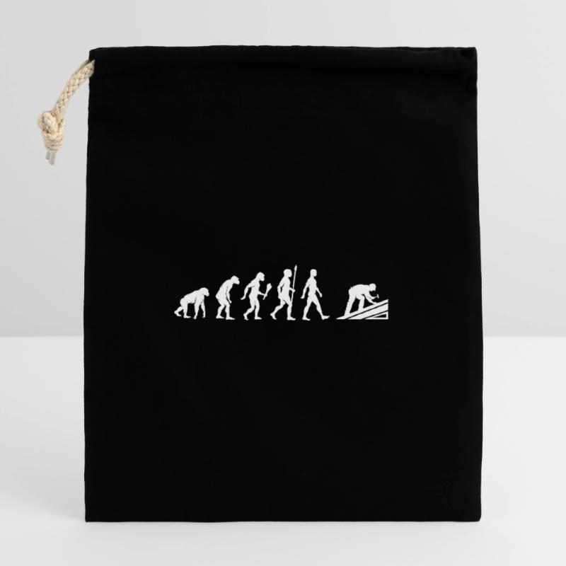 Lustige Dachdecker Evolution Dach Geschenkidee Verschließbarer Geschenkbeutel aus Baumwolle (14x20cm)
