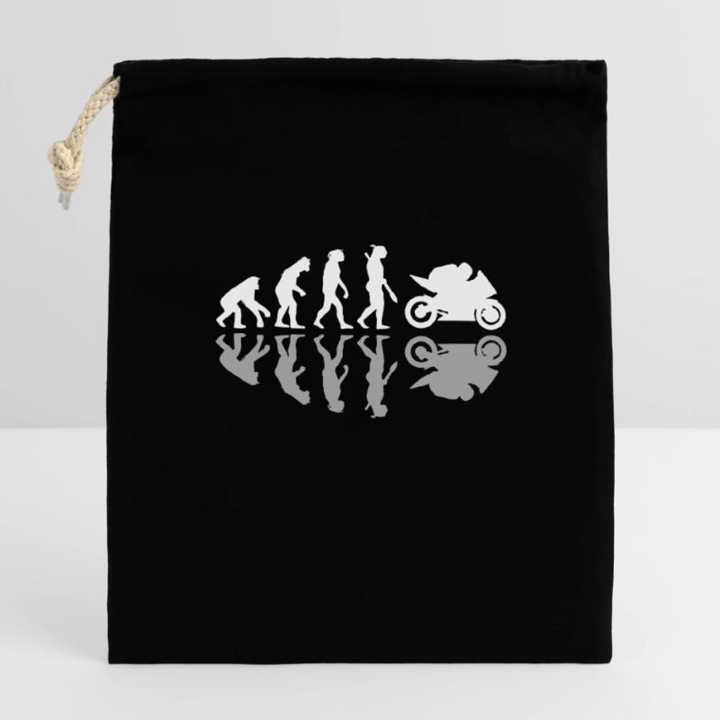 Evolution Motorcycle Shadow Biker Enduro Gift Closable cotton gift bag (14x20cm)