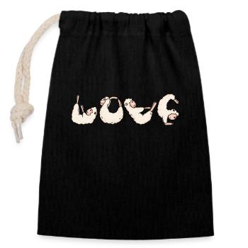 Love Yoga Fitness Alpagas - Sac cadeau en coton avec cordon (14 x 20 cm) - noir - Devant