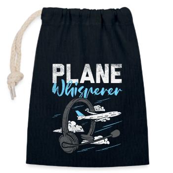 Plane Whisperer - Verschließbarer Geschenkbeutel aus Baumwolle (14x20cm) - Navy - Vorne