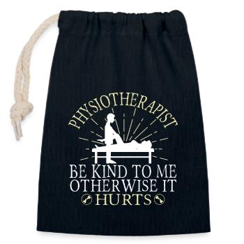 Physiotherapeut - Verschließbarer Geschenkbeutel aus Baumwolle (14x20cm) - Navy - Vorne