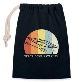 Kayaking Kayak Paddling - Closable cotton gift bag (14x20cm) - navy - Front